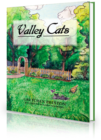 Children's Book Valley Cats "The Adventures of Boonie and River" by Gretchen Preston.  The Children's Book Valley Cats is more than a story of adventure. It’s a celebration of seasonal beauty and regional history, a lesson in trying new things, and a tribute to having fun.